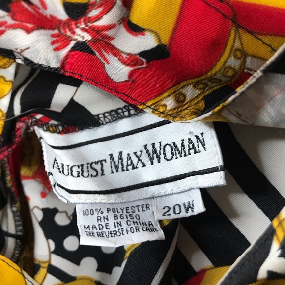 VTG August Max Women’s Short Sleeve Blouse Sz 20W - Picture 9 of 9